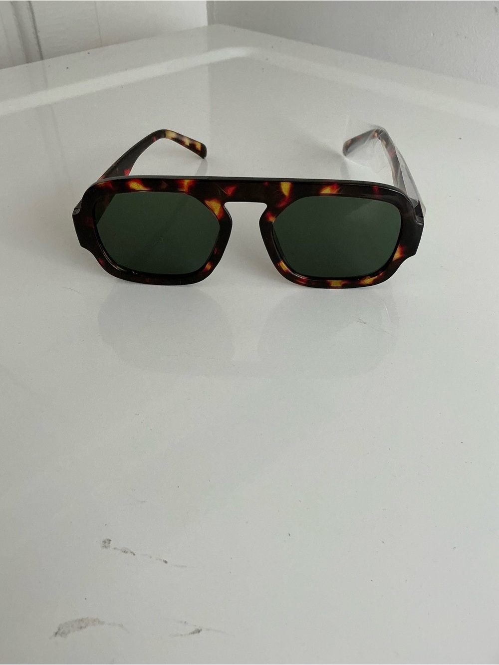 Men's Tortoiseshell Sunglasses with Green Lenses